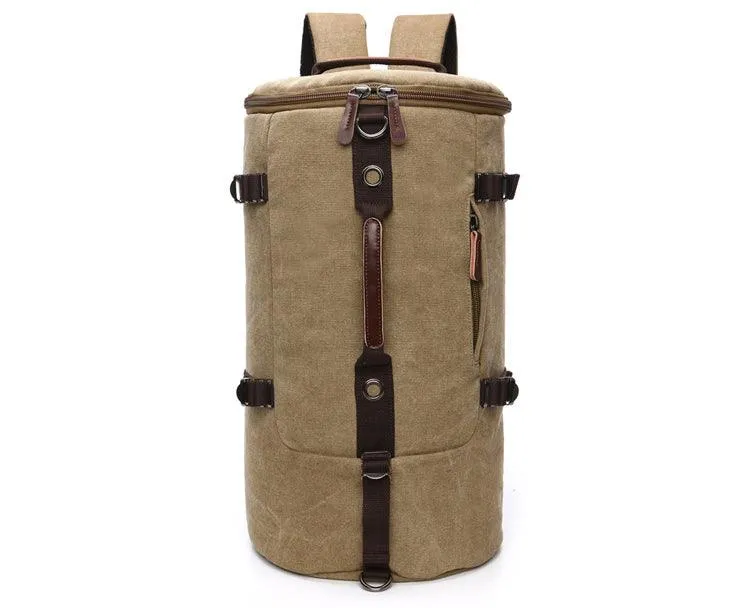 Multifunctional Outdoor Canvas Solid Back And Hand Travellers Khaki Bags