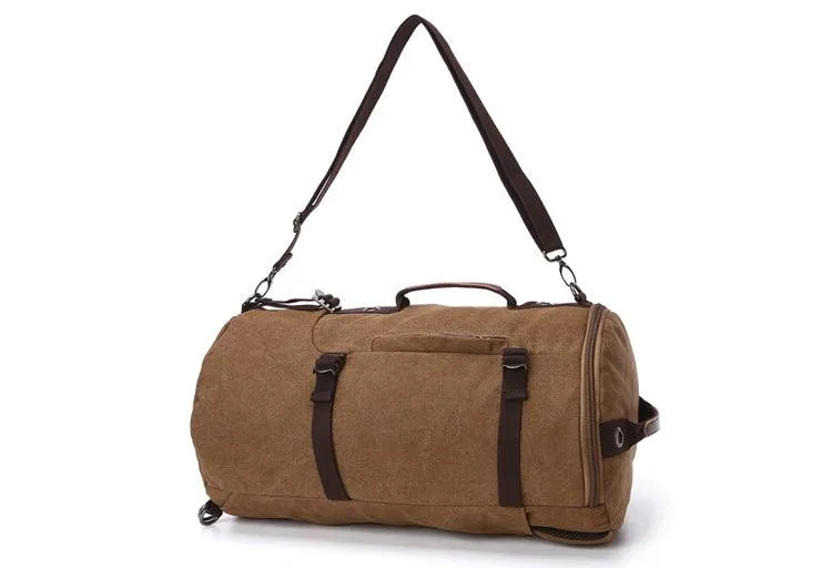 Multifunctional Outdoor Canvas Solid Back And Hand Travellers Khaki Bags