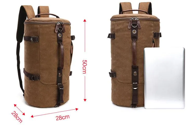 Multifunctional Outdoor Canvas Solid Back And Hand Travellers Khaki Bags