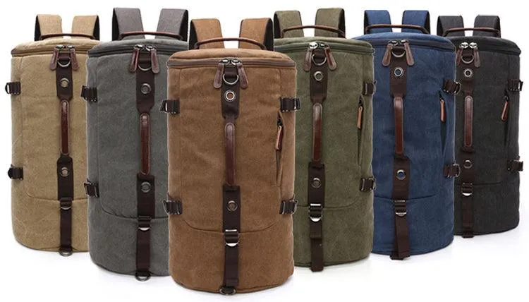 Multifunctional Outdoor Canvas Solid Back And Hand Travellers Khaki Bags
