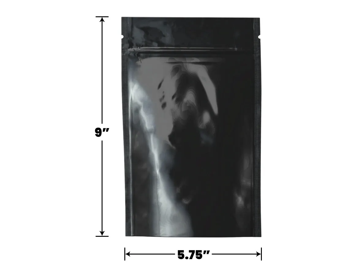 Mylar Bag Opaque Black - 1 Oz - 28 Grams - (100 to 50,000 Count)