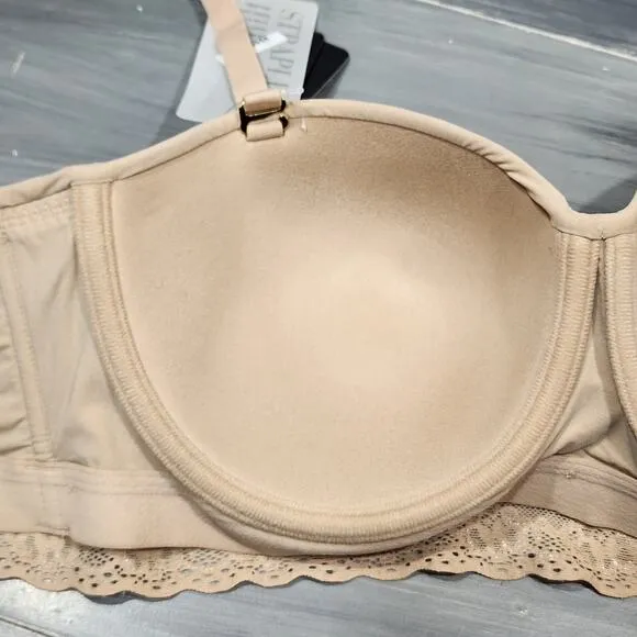 Natori 36C Bliss Perfection Strapless Contour Underwire Bra Convertible 729154