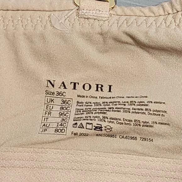 Natori 36C Bliss Perfection Strapless Contour Underwire Bra Convertible 729154