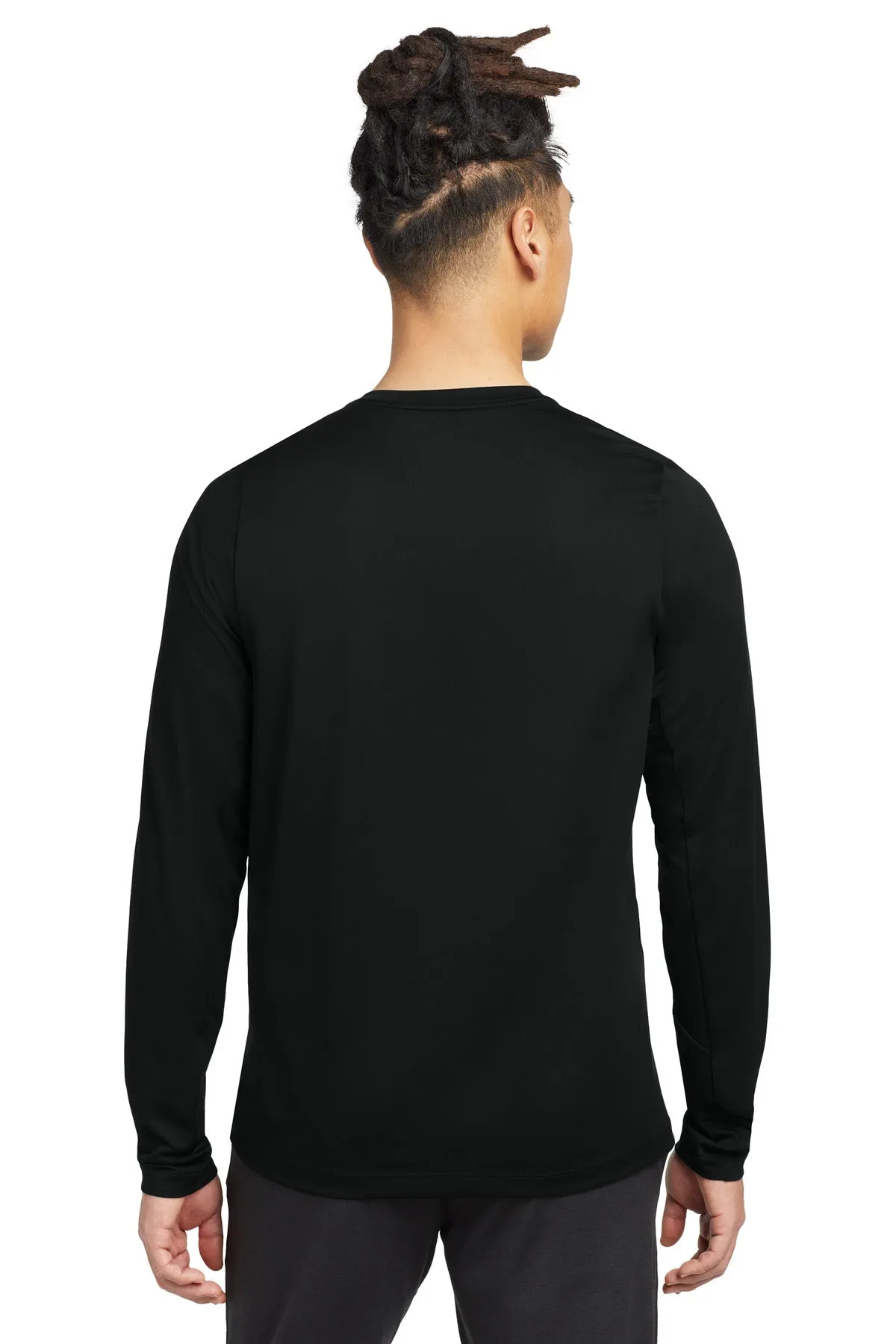 New Era  Series Performance Long Sleeve Crew Tee. NEA201 Black Solid