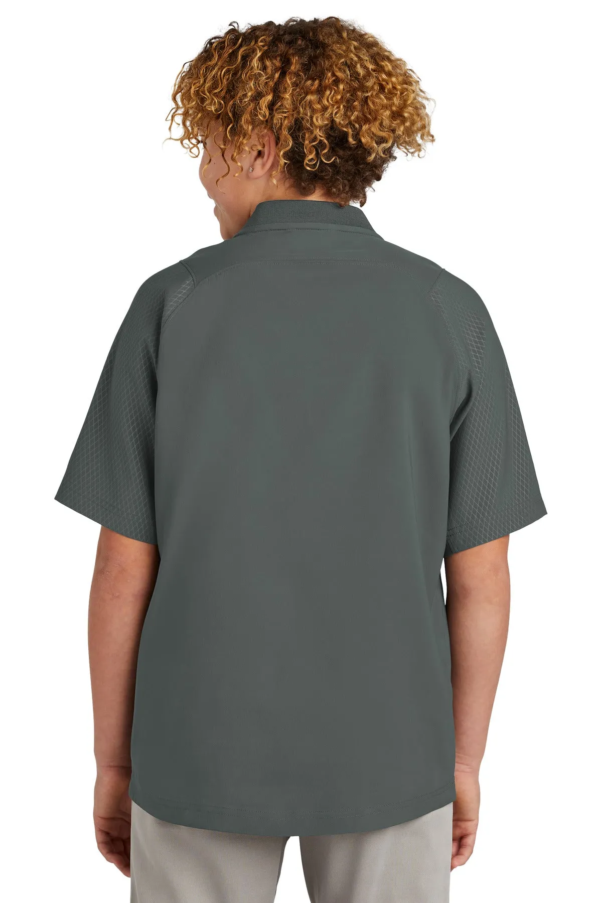 New Era  Youth Cage Short Sleeve 1/4-Zip Jacket. YNEA600 Graphite