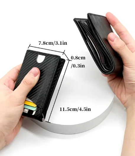 NEW Fashion Business Carbon Fiber Men's Card Case Anti-theft Brush Multi Card Holder Card Case