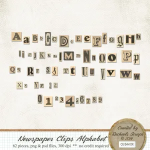 Newspaper Clips Alphabet