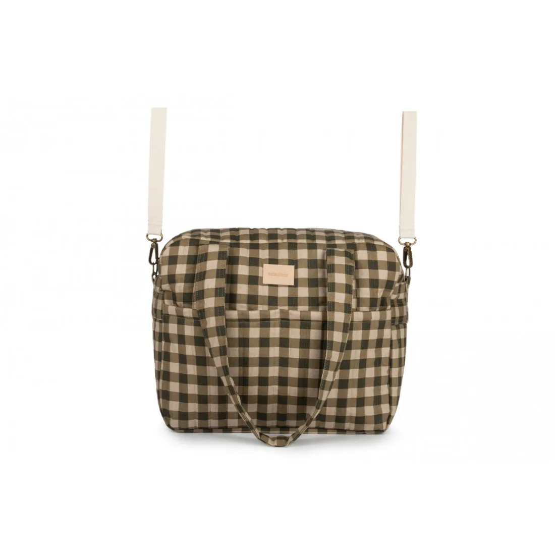 nobodinoz Hyde Park Waterproof Stroller Bag Green Checks