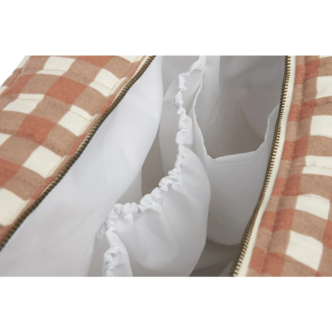 nobodinoz Hyde Park Waterproof Stroller Bag Terracotta Checks