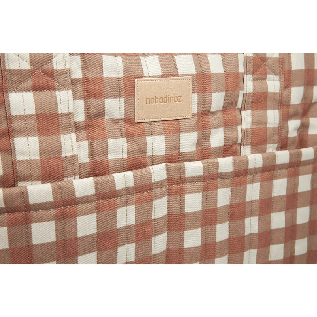 nobodinoz Hyde Park Waterproof Stroller Bag Terracotta Checks