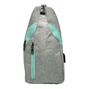 NuPouch Anti-Theft Daypack - Gray and Aqua