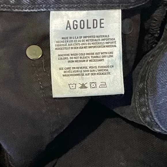 NWT AGOLDE 90’s mid Rise Distressed Lana Straight Jeans in Black