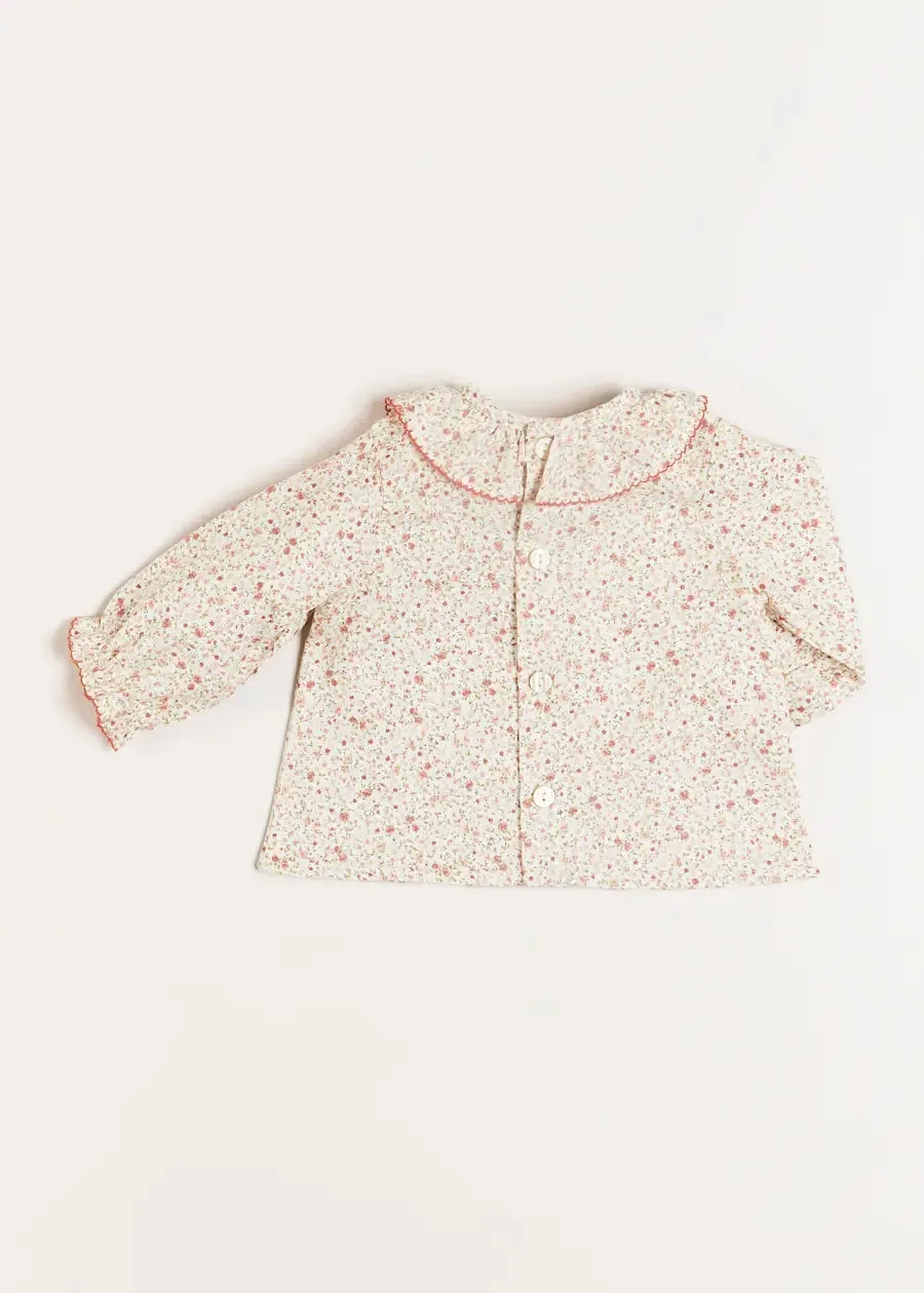 Ophelia Floral Long Sleeve Blouse in Pink (1-6mths)