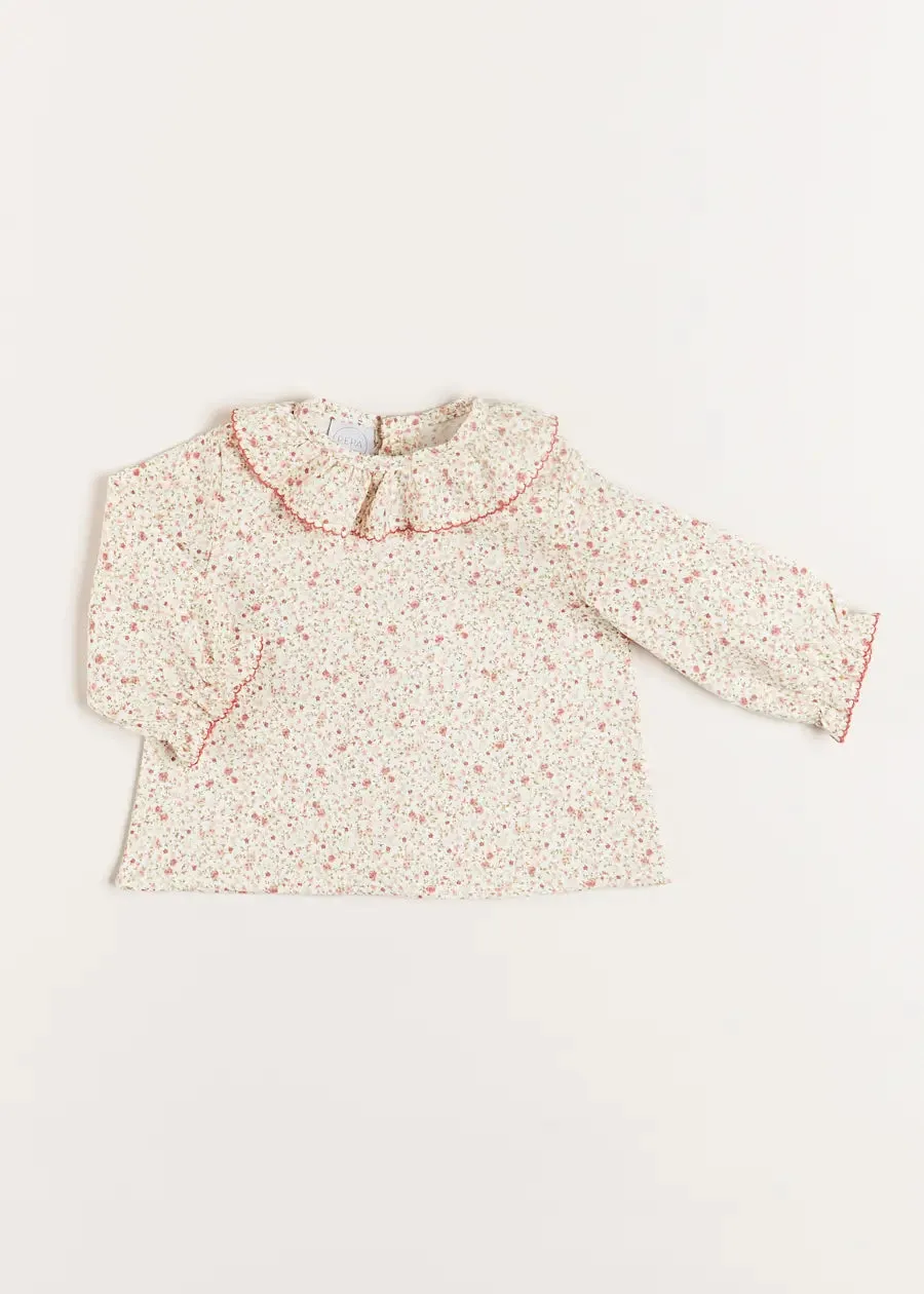 Ophelia Floral Long Sleeve Blouse in Pink (1-6mths)