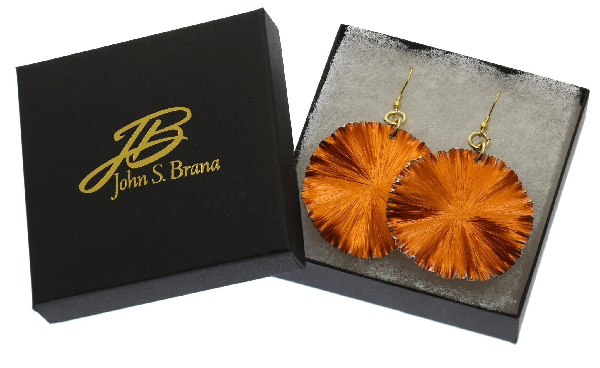 Orange Anodized Aluminum Lily Pad Earrings - Large