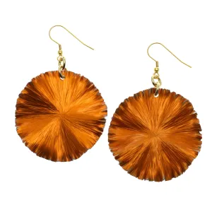 Orange Anodized Aluminum Lily Pad Earrings - Large