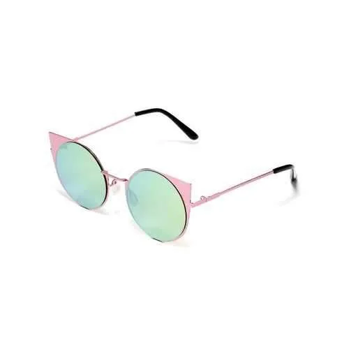 Outdoor Metal Full Frame Round Sunglasses - Blue Green
