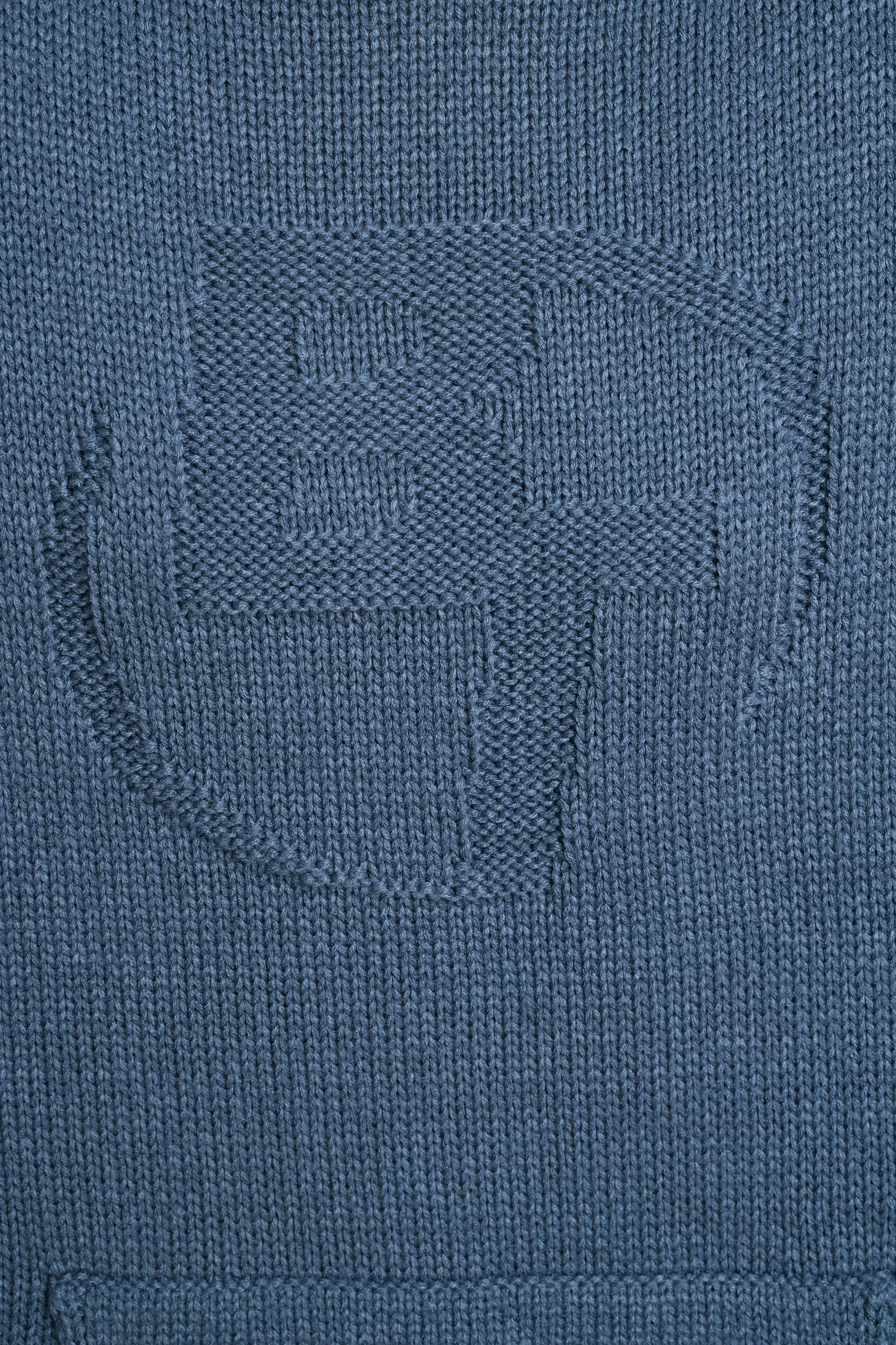 Oversized Chunky Knit Hoodie in Washed Navy