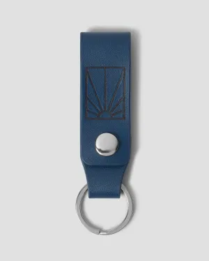 PACC16K012~LEATHER LOGO KEYCHAIN - NAVY