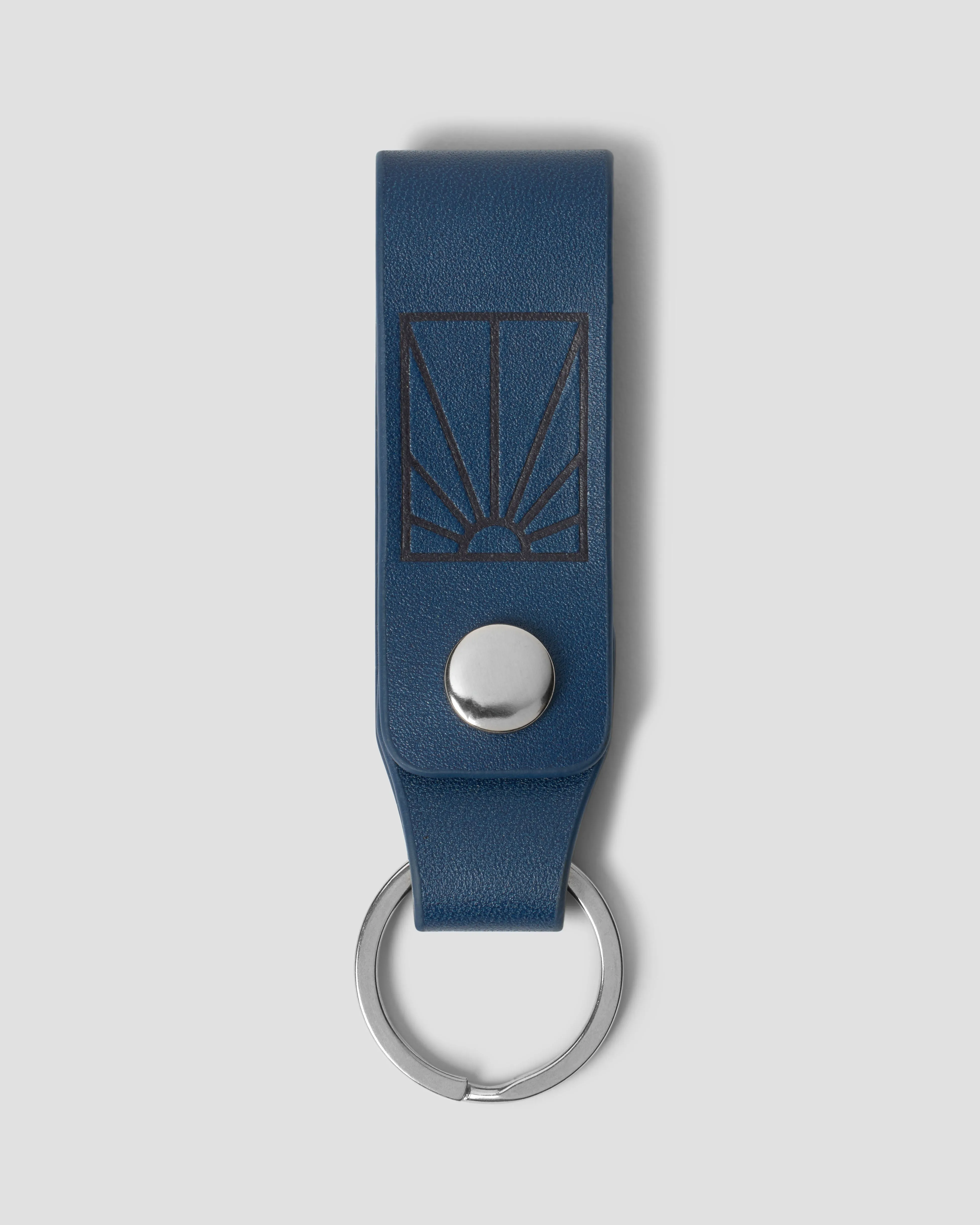 PACC16K012~LEATHER LOGO KEYCHAIN - NAVY