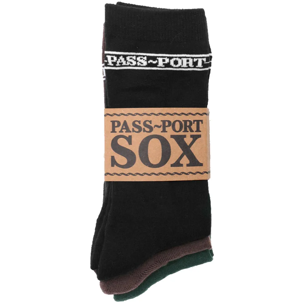 Pass~Port Hi Sox 3 Pack Black/Chocolate/Forest