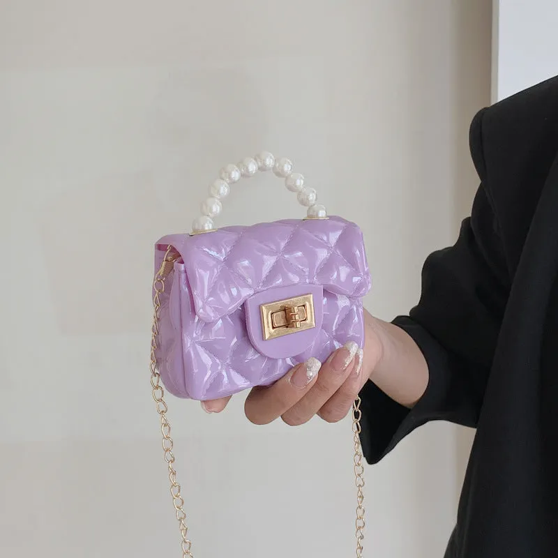Pearl Hand One-shoulder Crossbody Chain Children's Bags