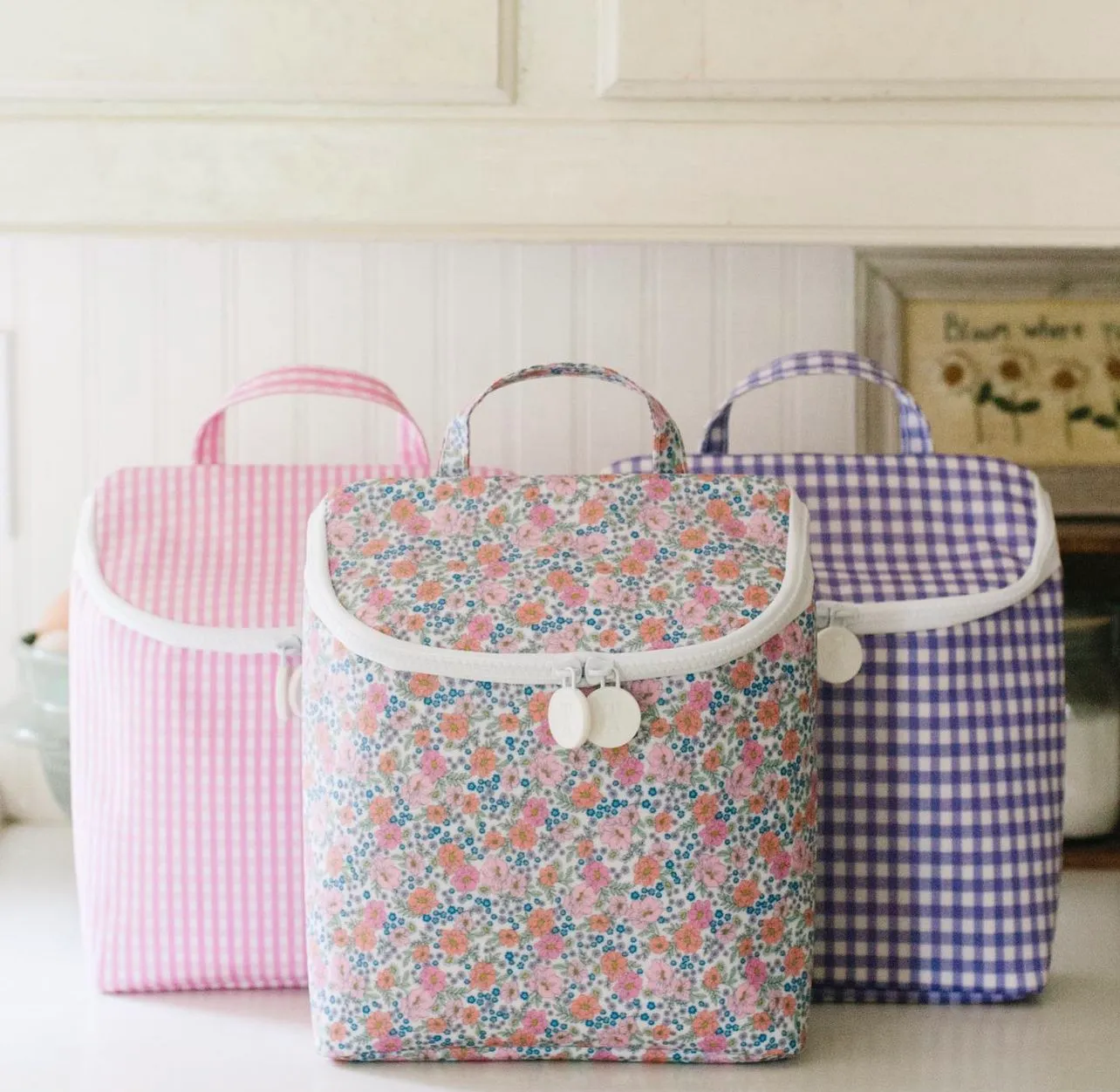 Personalized Nylon Garden Floral Lunch Sack