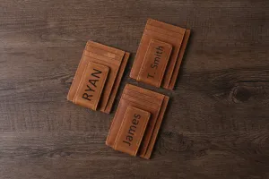 Personalized Wedding Gift RFID Blocking Leather Money Clip