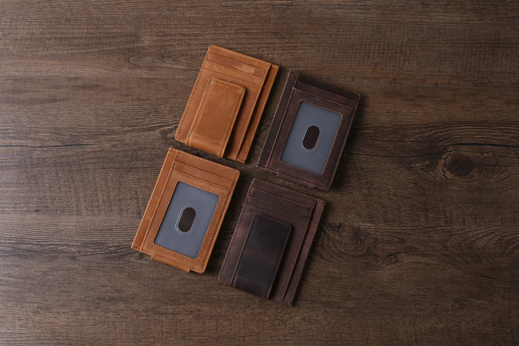 Personalized Wedding Gift RFID Blocking Leather Money Clip
