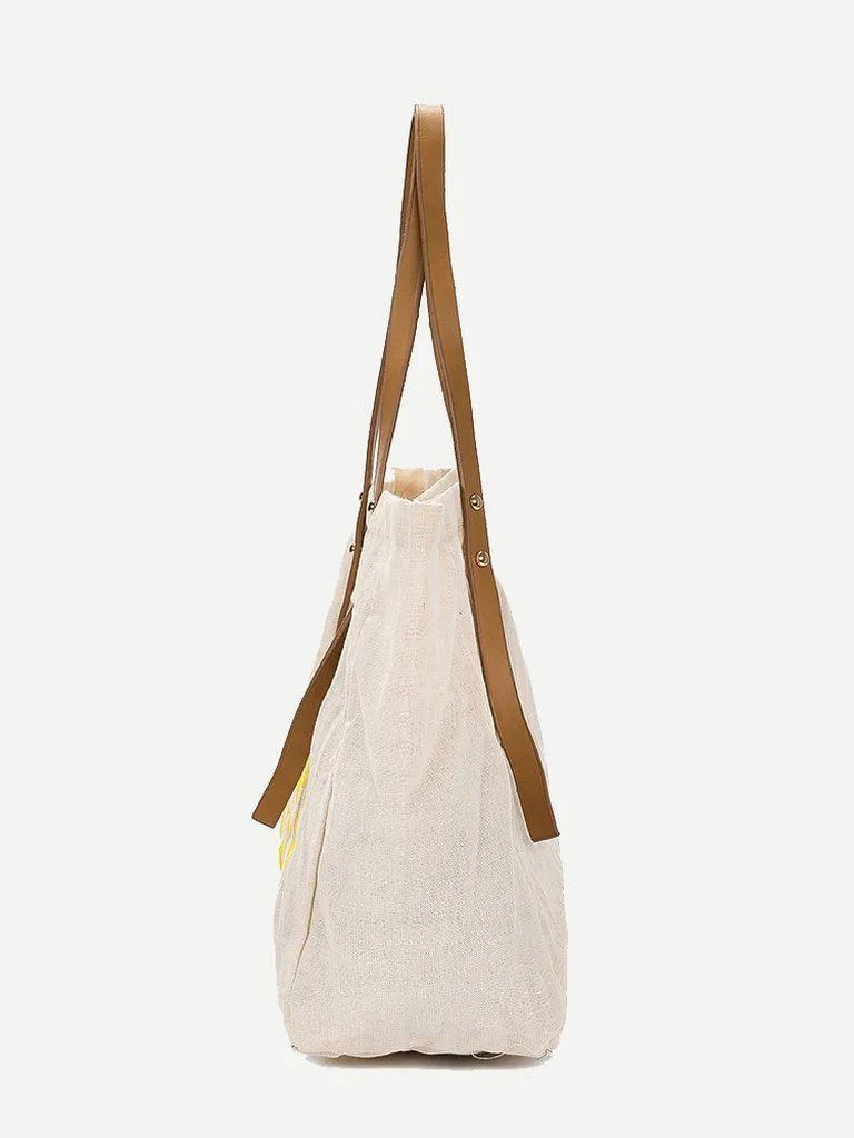 Pineapple Print Tote Bag