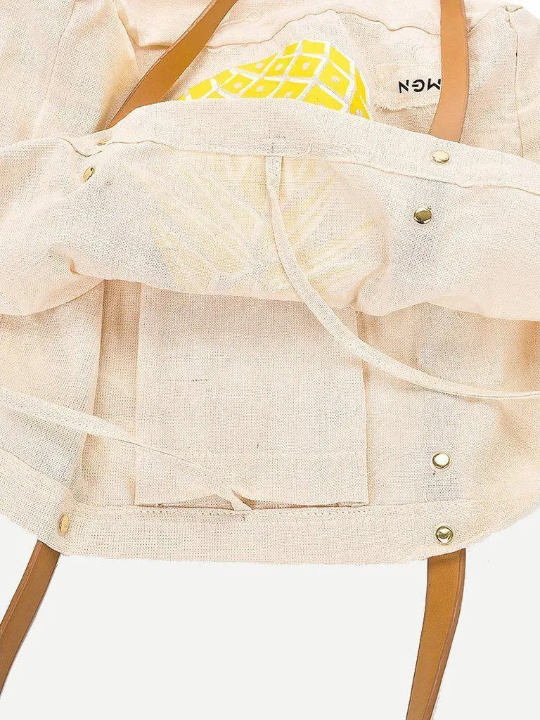 Pineapple Print Tote Bag