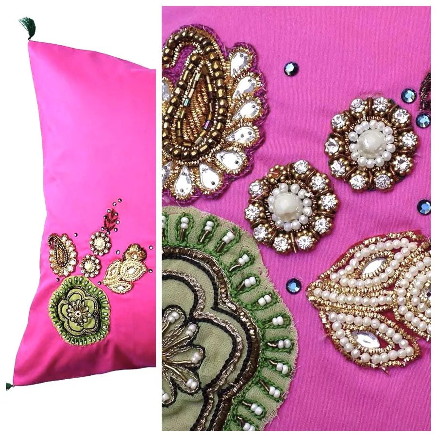 Pink /Swarovski elements cushion
