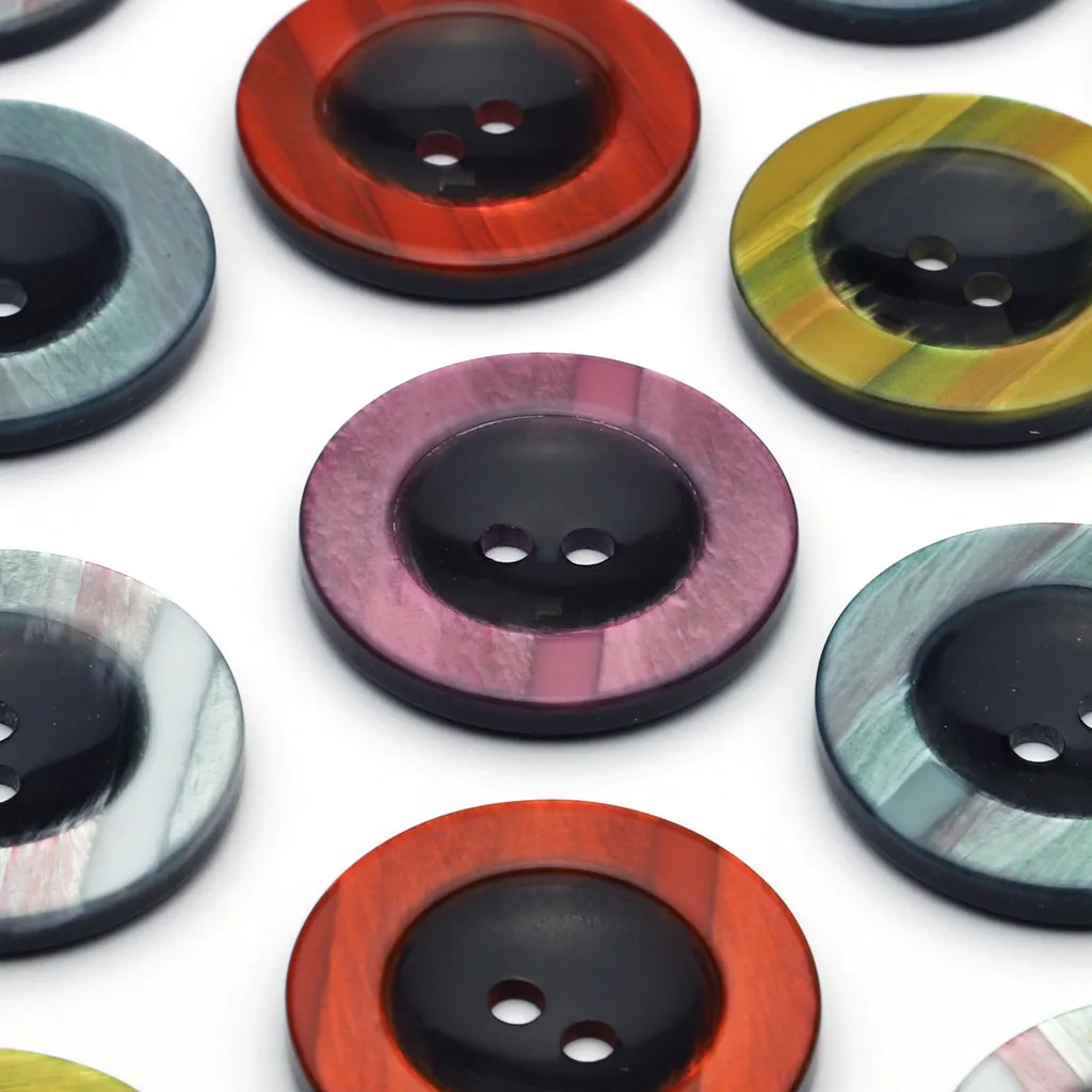 Plastic Button Gray & Black