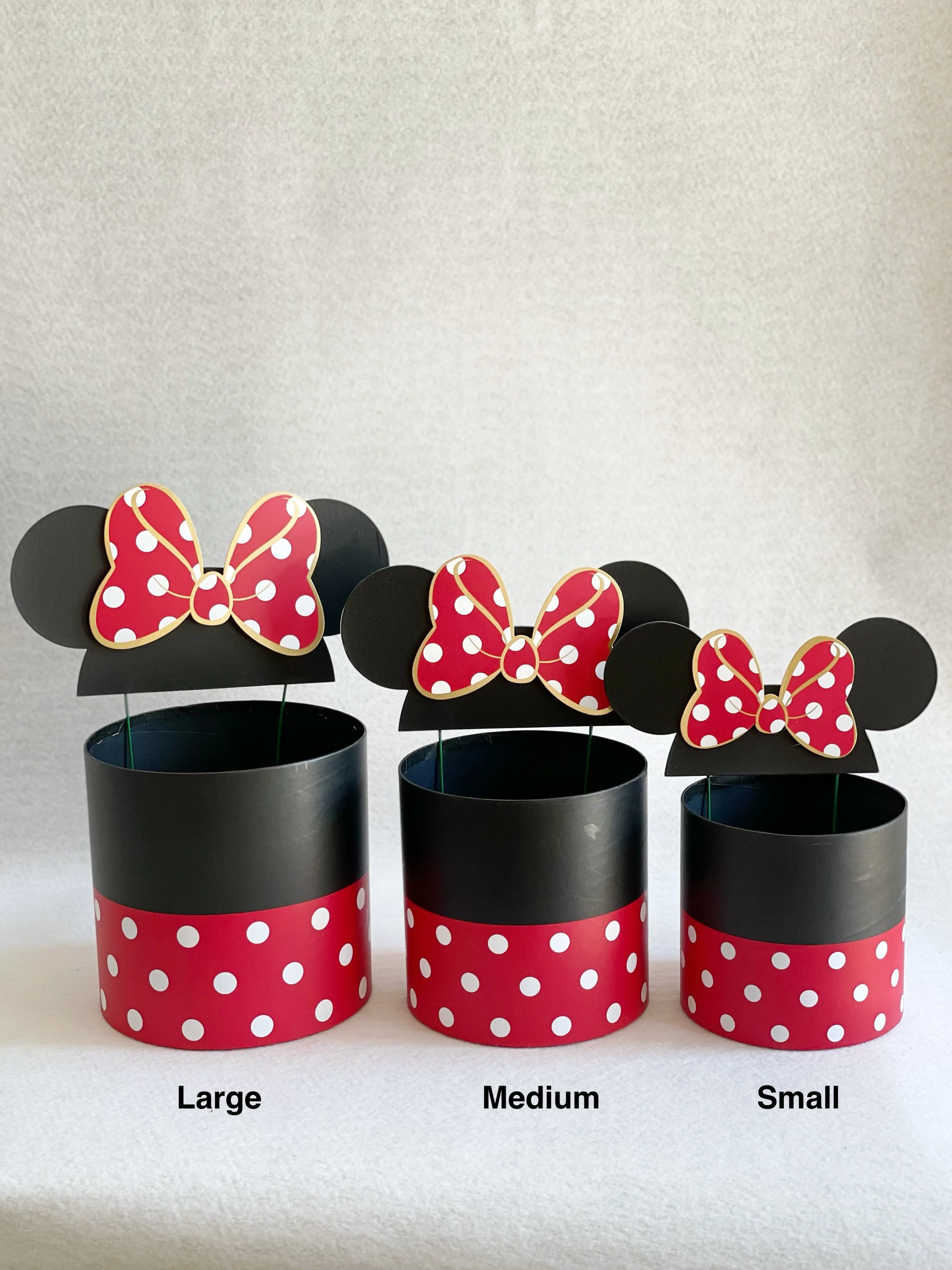 Polka Dot Mickey Mouse Flower/Gift Box in variety size and color