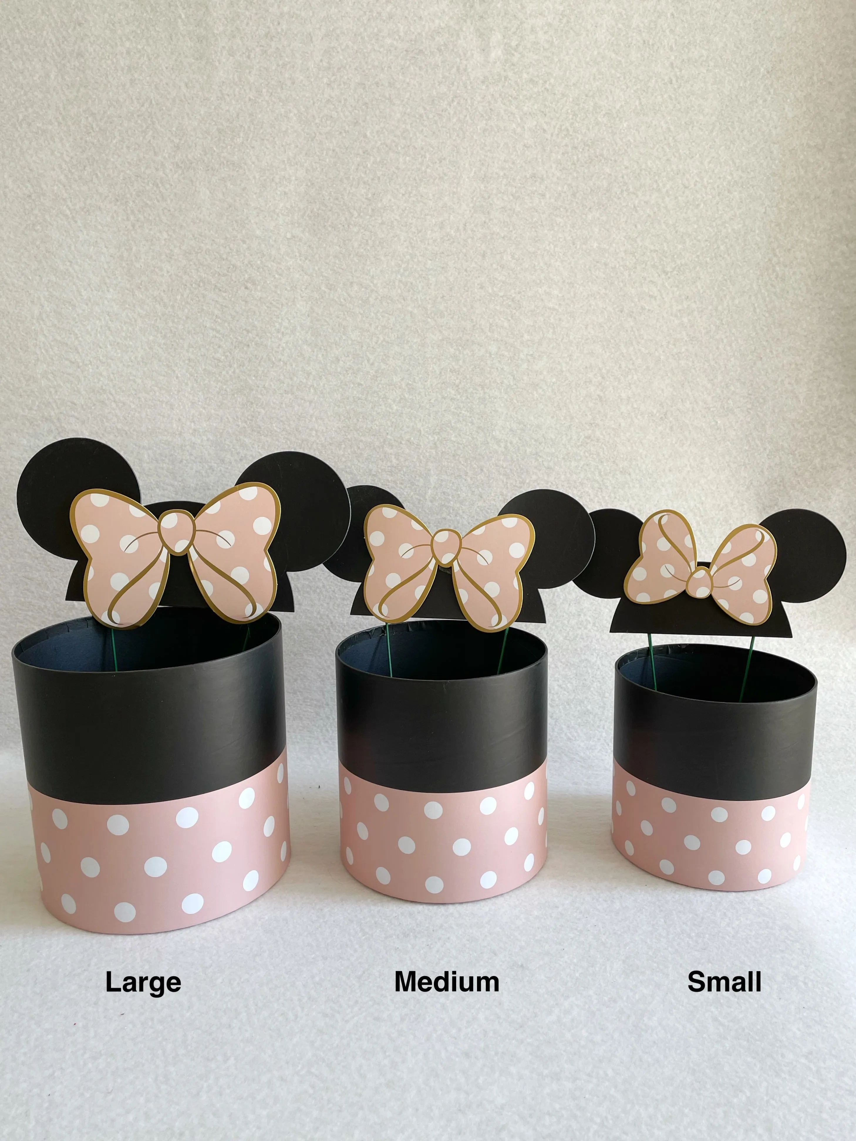 Polka Dot Mickey Mouse Flower/Gift Box in variety size and color
