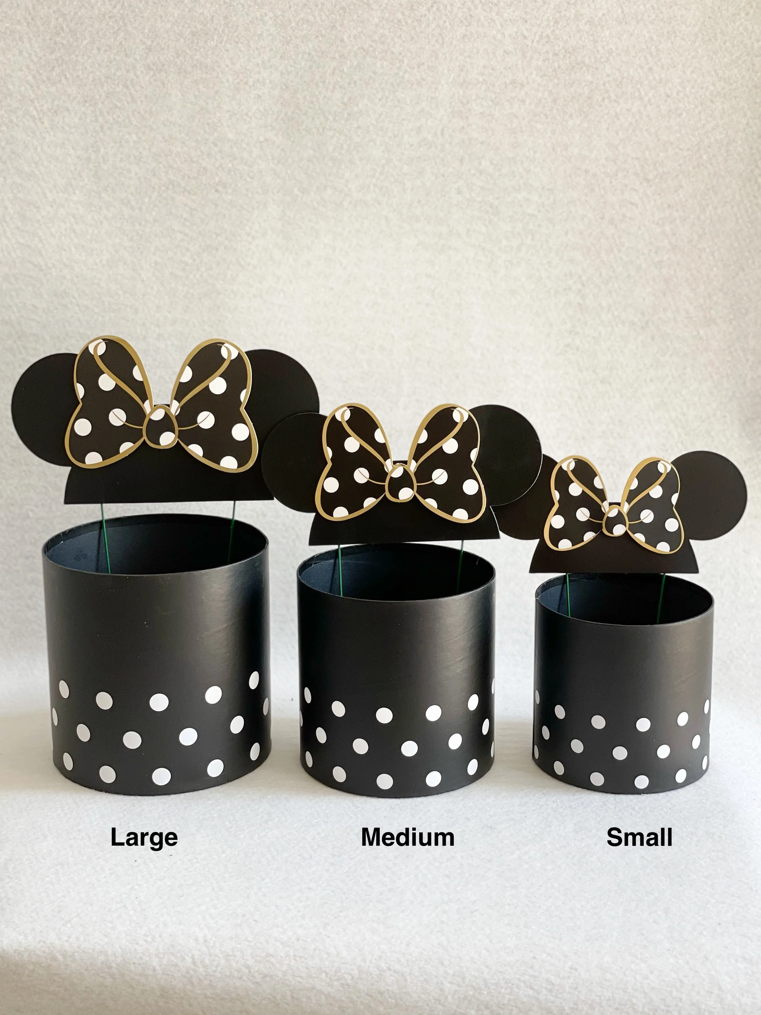 Polka Dot Mickey Mouse Flower/Gift Box in variety size and color