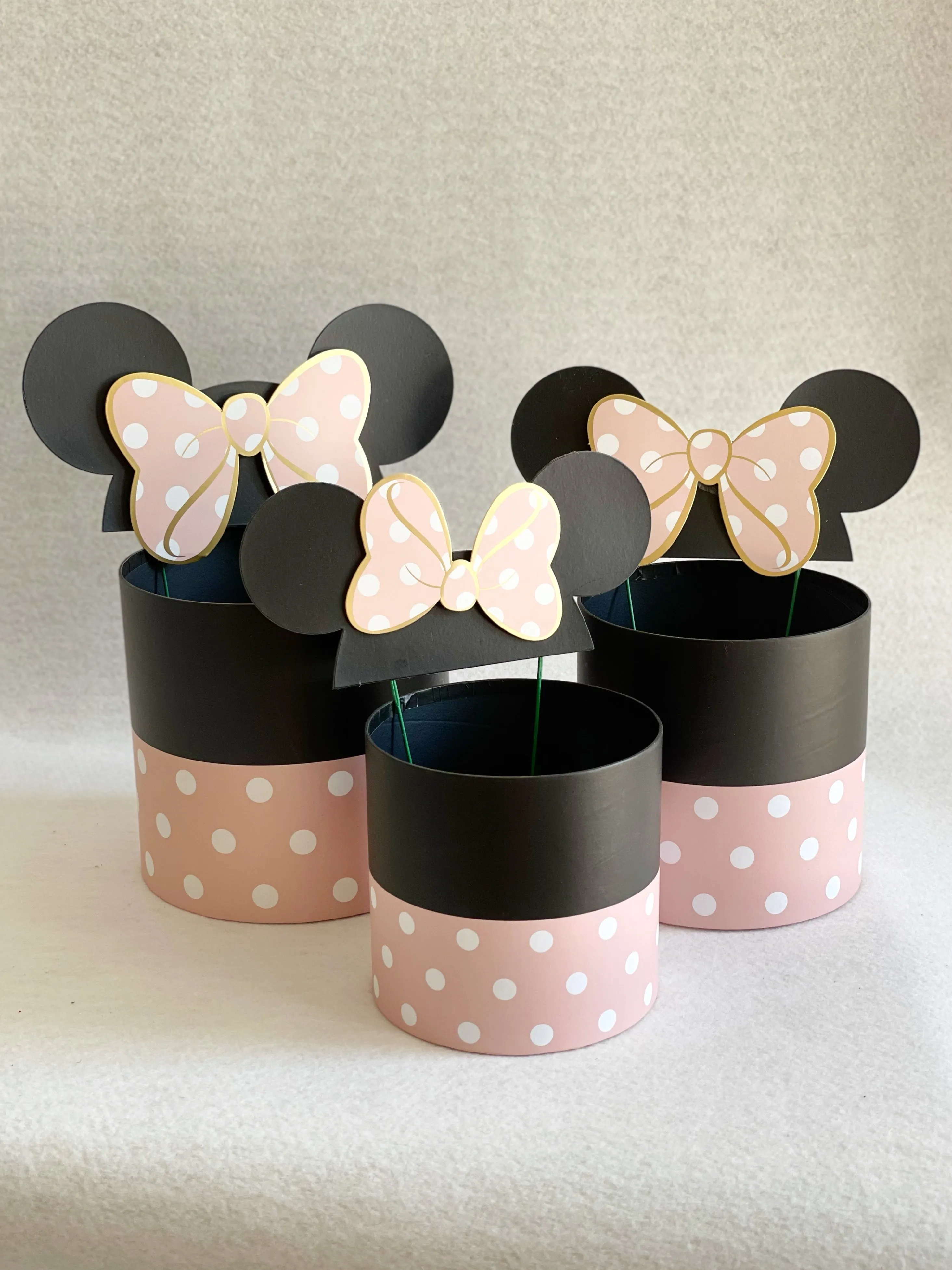 Polka Dot Mickey Mouse Flower/Gift Box in variety size and color