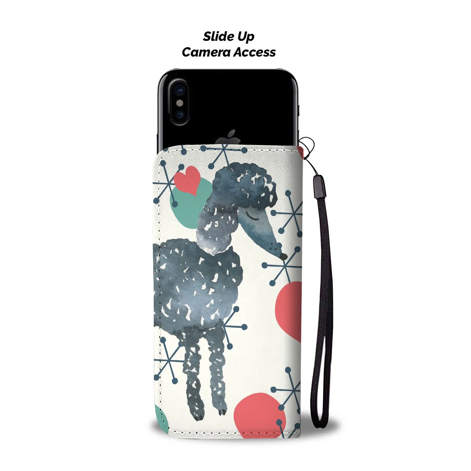 Poodle Phone Case Wallet - Retro