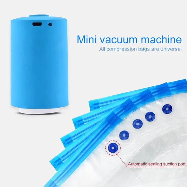Portable Mini Household Electric Air Pump Bags Automatic Compression Vacuum Pump