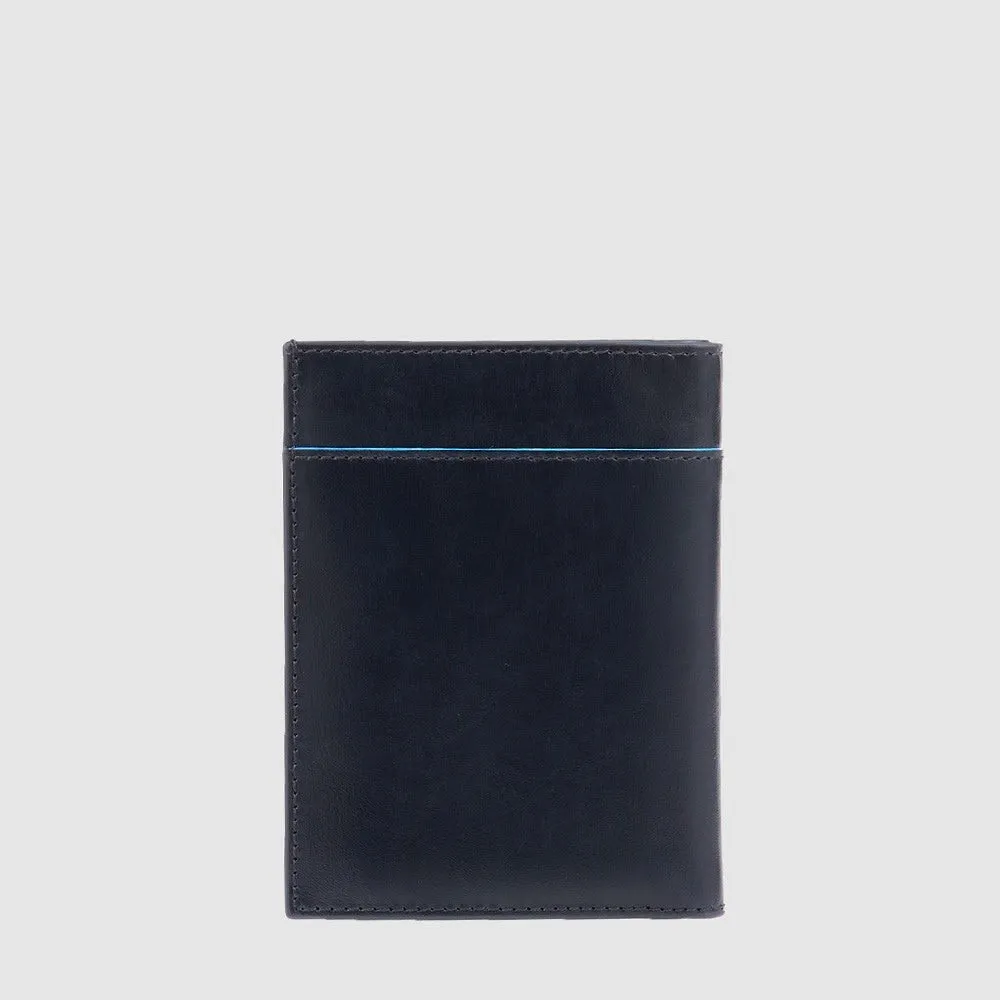 Portafoglio da Uomo Verticale Piquadro in Pelle Blue Square Blu
