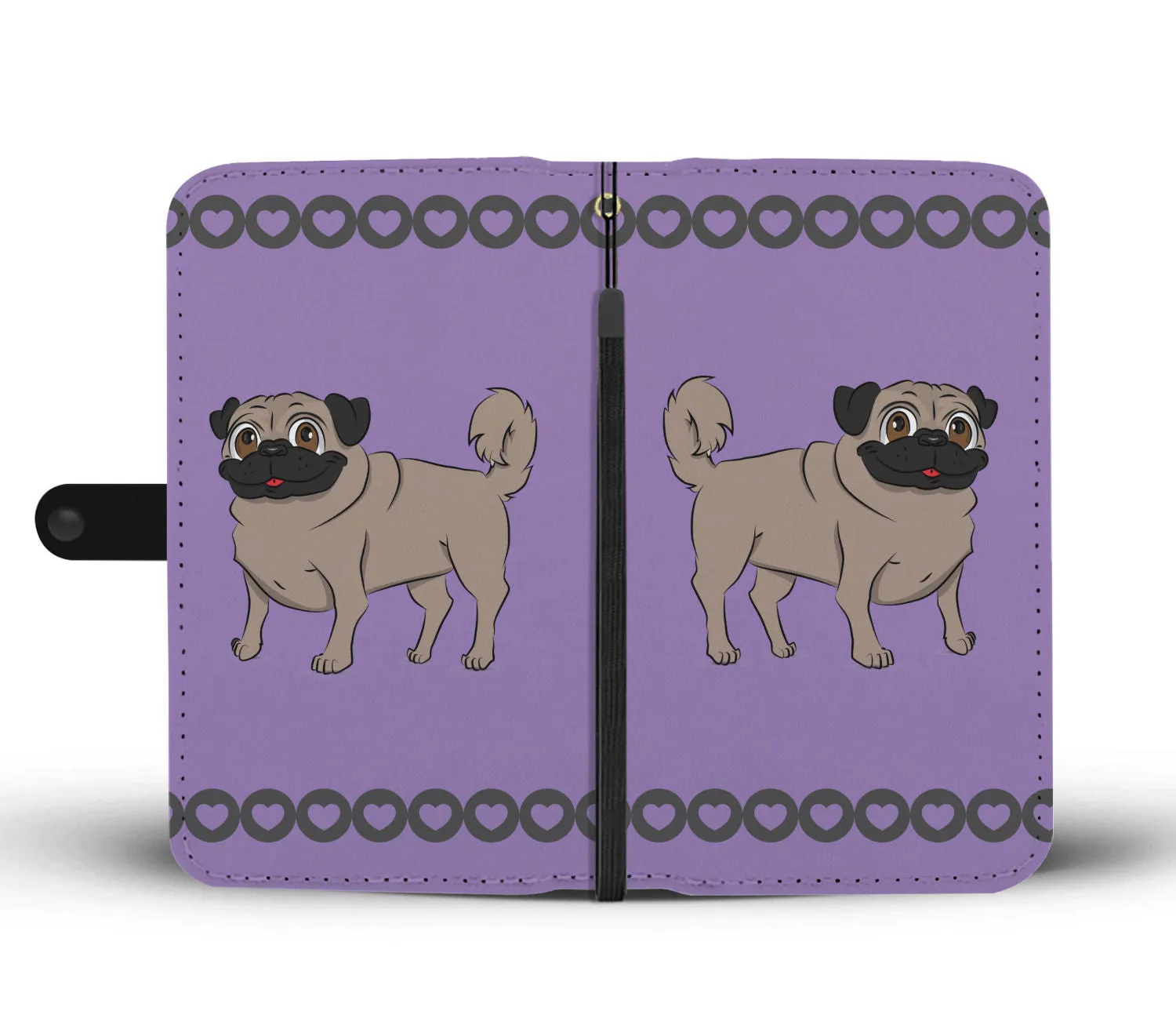 Pug Phone Case Wallet - Cartoon