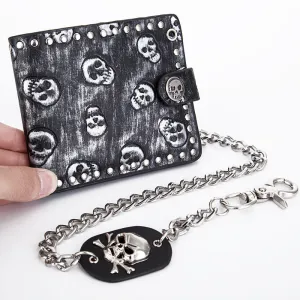 Punk Rock Wallet Skull Anti-theft Chain Clutch
