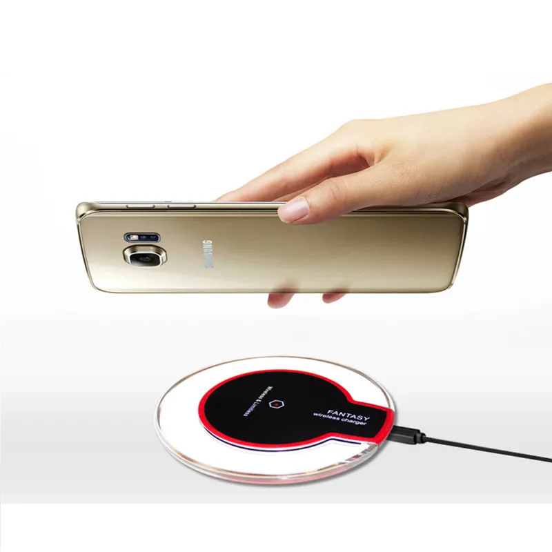 QI Standard Fashion Crystal Portable Fast Wireless Charger Charging Pad Stand for Apple Android HTC