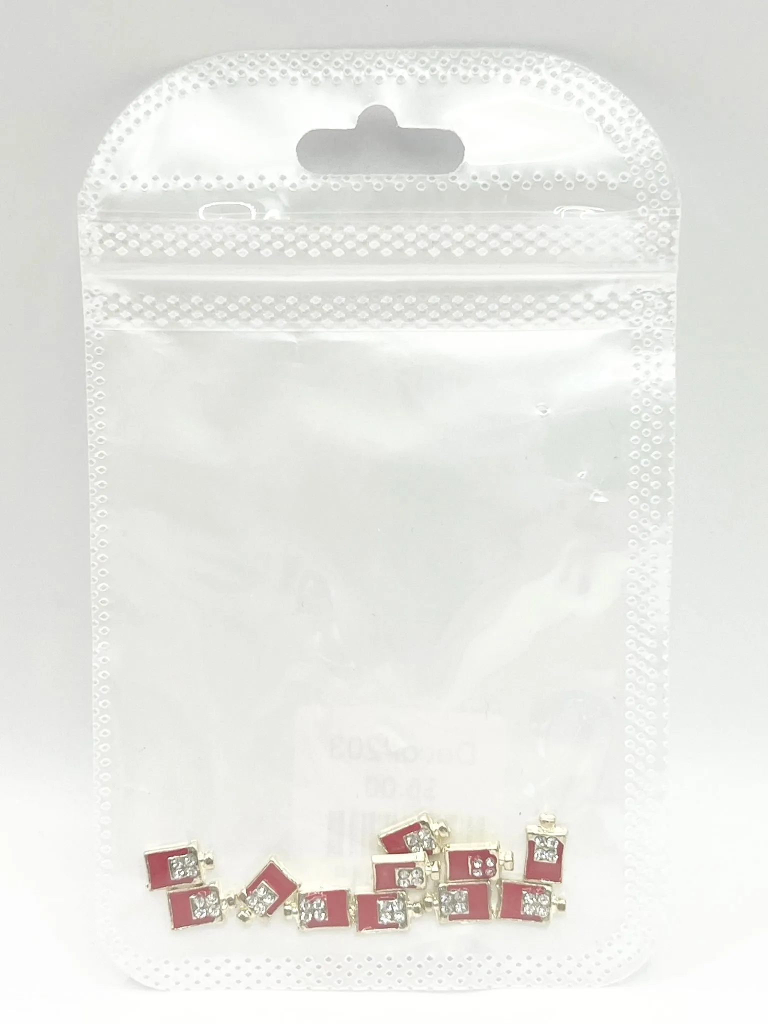 Queen - Nail Charms 10pc - #203 Gold Red Crystal Bottles