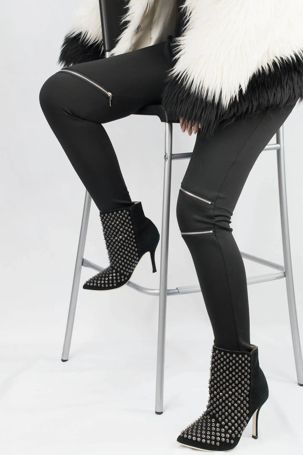 Rebekah Triple Zippers Scuba Pants