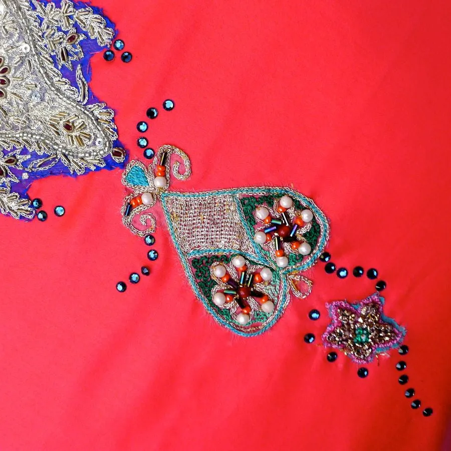 Red/Swarovski elements cushion