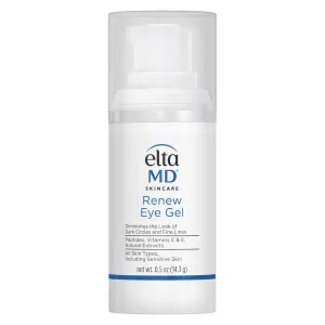 Renew Eye Gel, Serum for Dark Circles and Puffiness, under Eye Serum for Face, anti Aging, Minimizes Fine Lines and Wrinkles, 0.5 Oz Pump