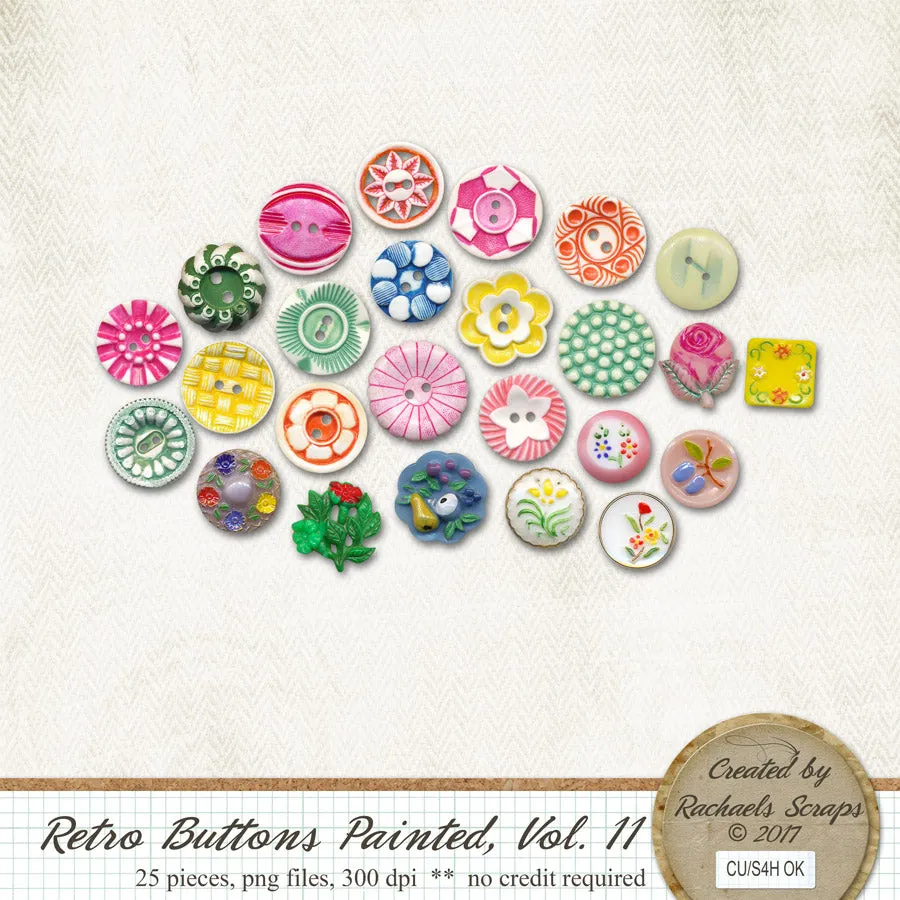 Retro Buttons Painted, Volume 11