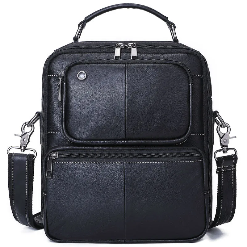 Retro First Layer Cowhide Casual Messenger Bag Multifunctional Handbag