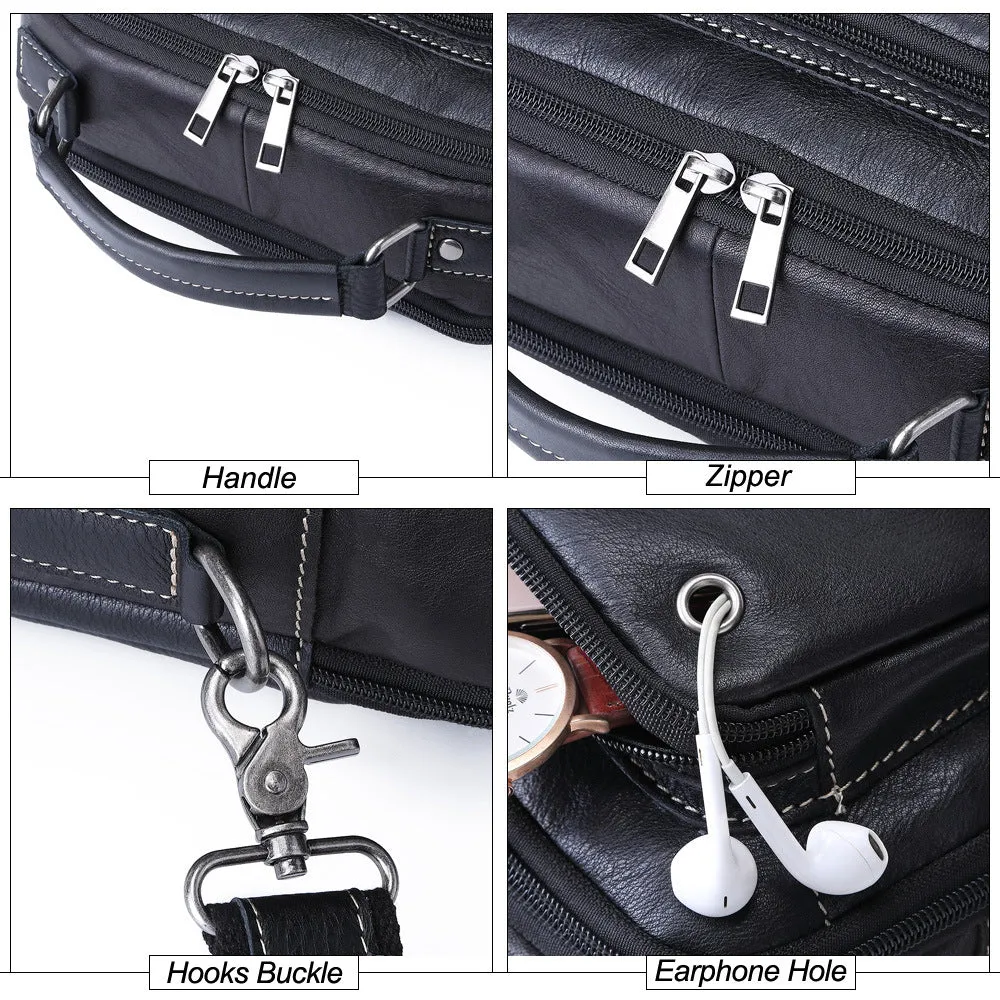 Retro First Layer Cowhide Casual Messenger Bag Multifunctional Handbag